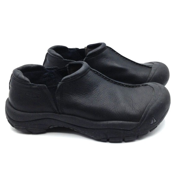 KEEN Slip On Shoes Wn 9 Black Providence Leather Outdoor Preppy Comfort Cushion - Picture 2 of 13